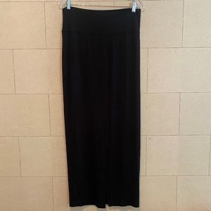 COPY - EILEEN FISHER - Fold Over Black Long Pencil Maxi Skirt